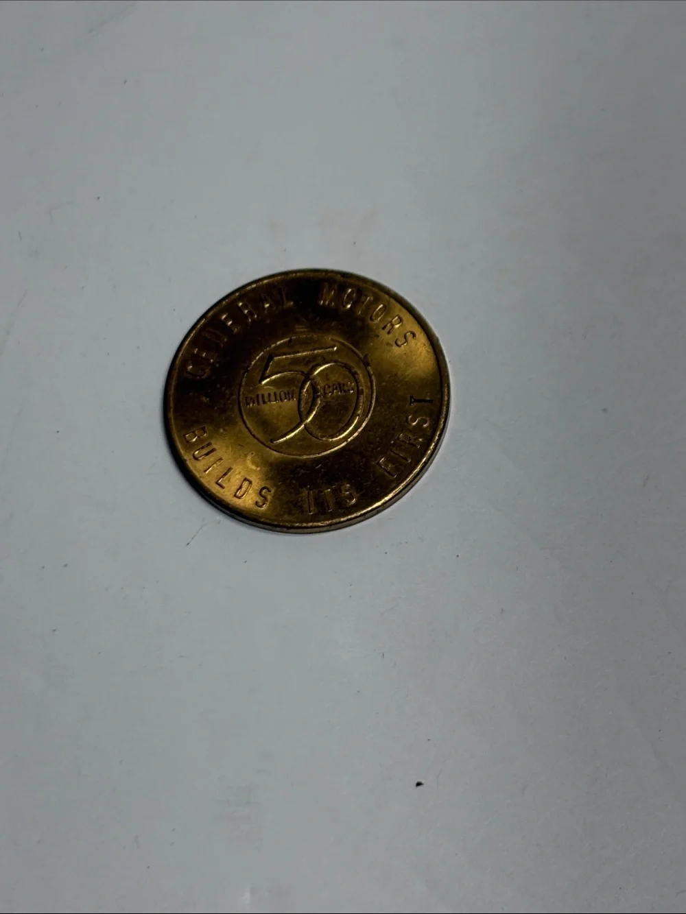 General Motors Gold Tone Commemorative Coin 50 million cars